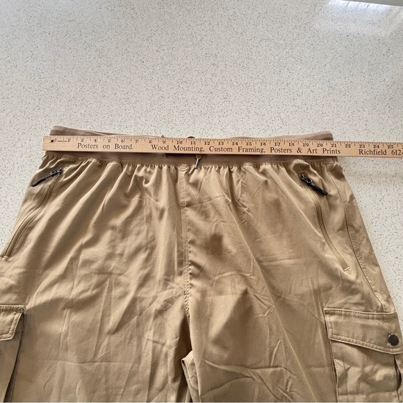 Soothfeel Capri Lightweight Khaki Cargo Pants Plus Sz XXXL Stretch Elastic Waist - Picture 8 of 15
